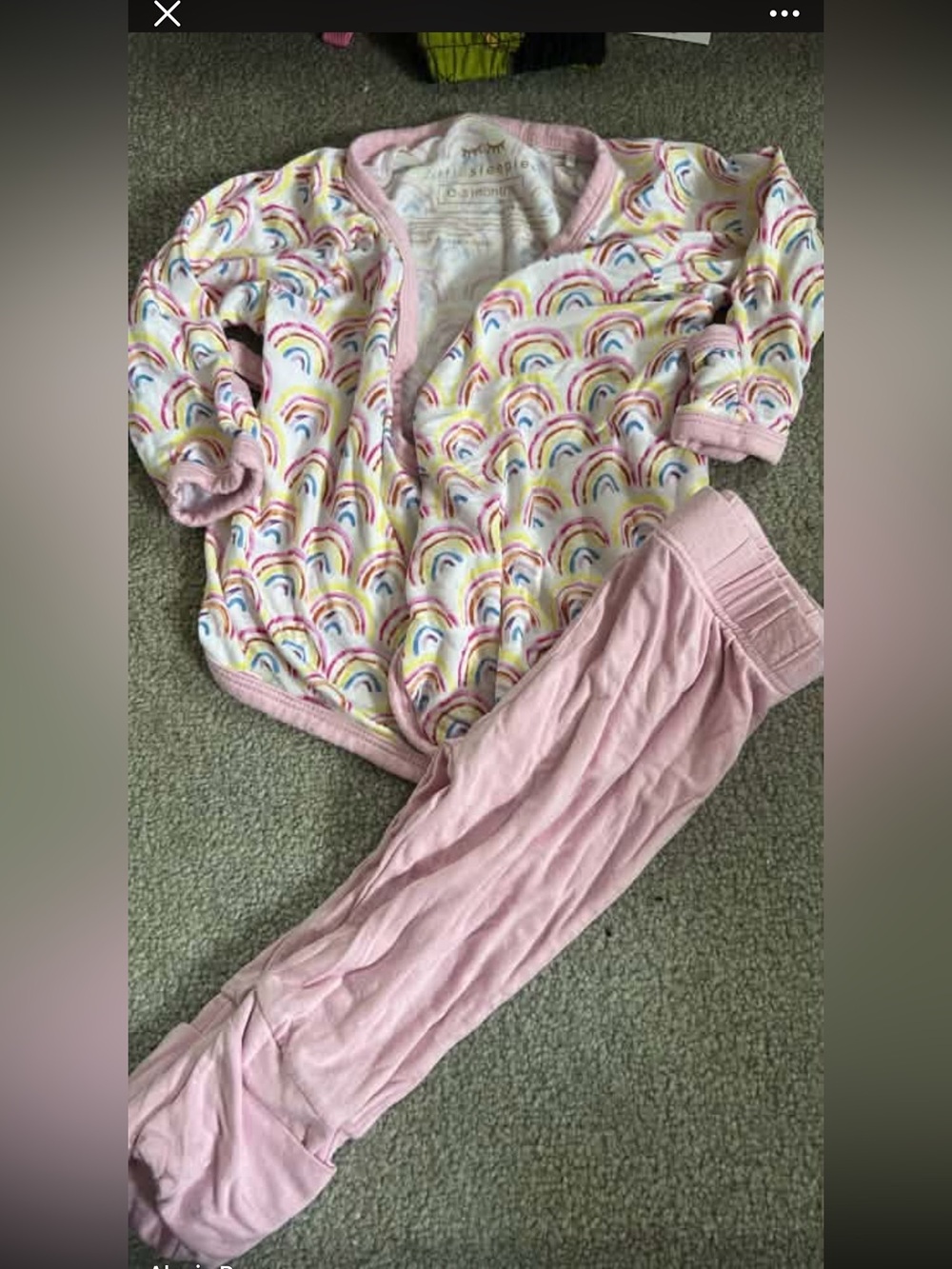 Little sleepies Children's Pink Rainbow Fleece Pajama Set - Soft Cozy Sleepwear
